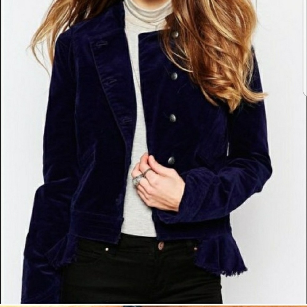 Free People VELVET Military Blazer